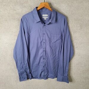Falls Creek Shirt Mens XXL Blue No Tuck Button Down Performance Cotton Blend